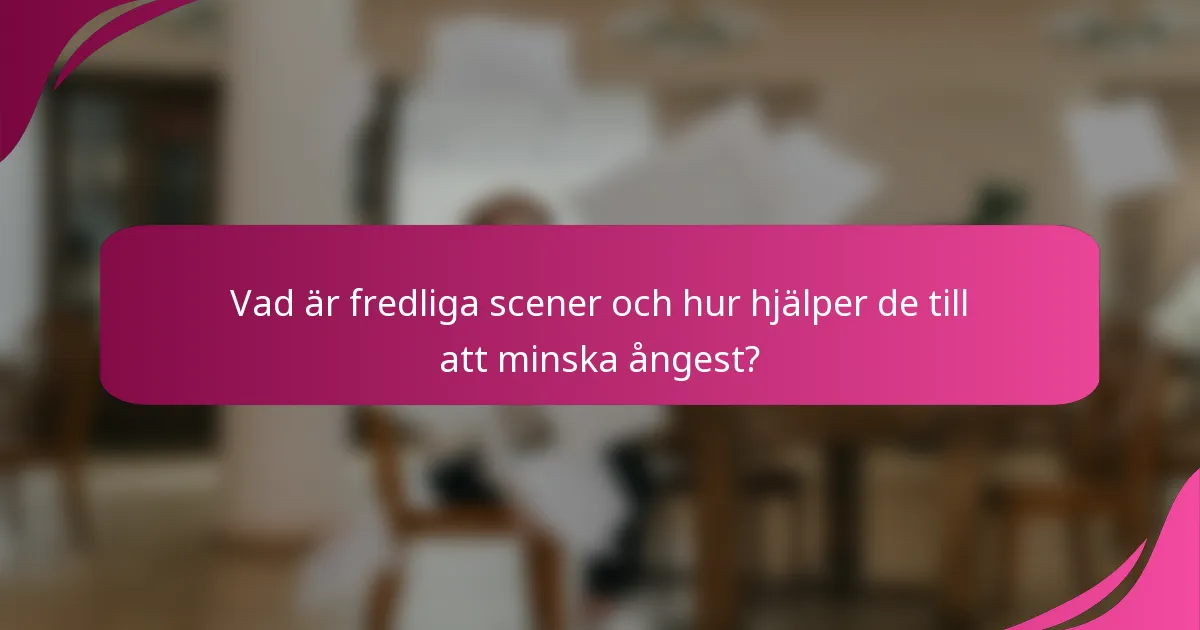 Vad är fredliga scener och hur hjälper de till att minska ångest?